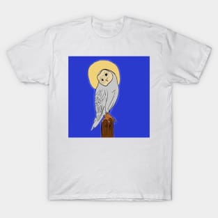 Halloween full moon white owl T-Shirt